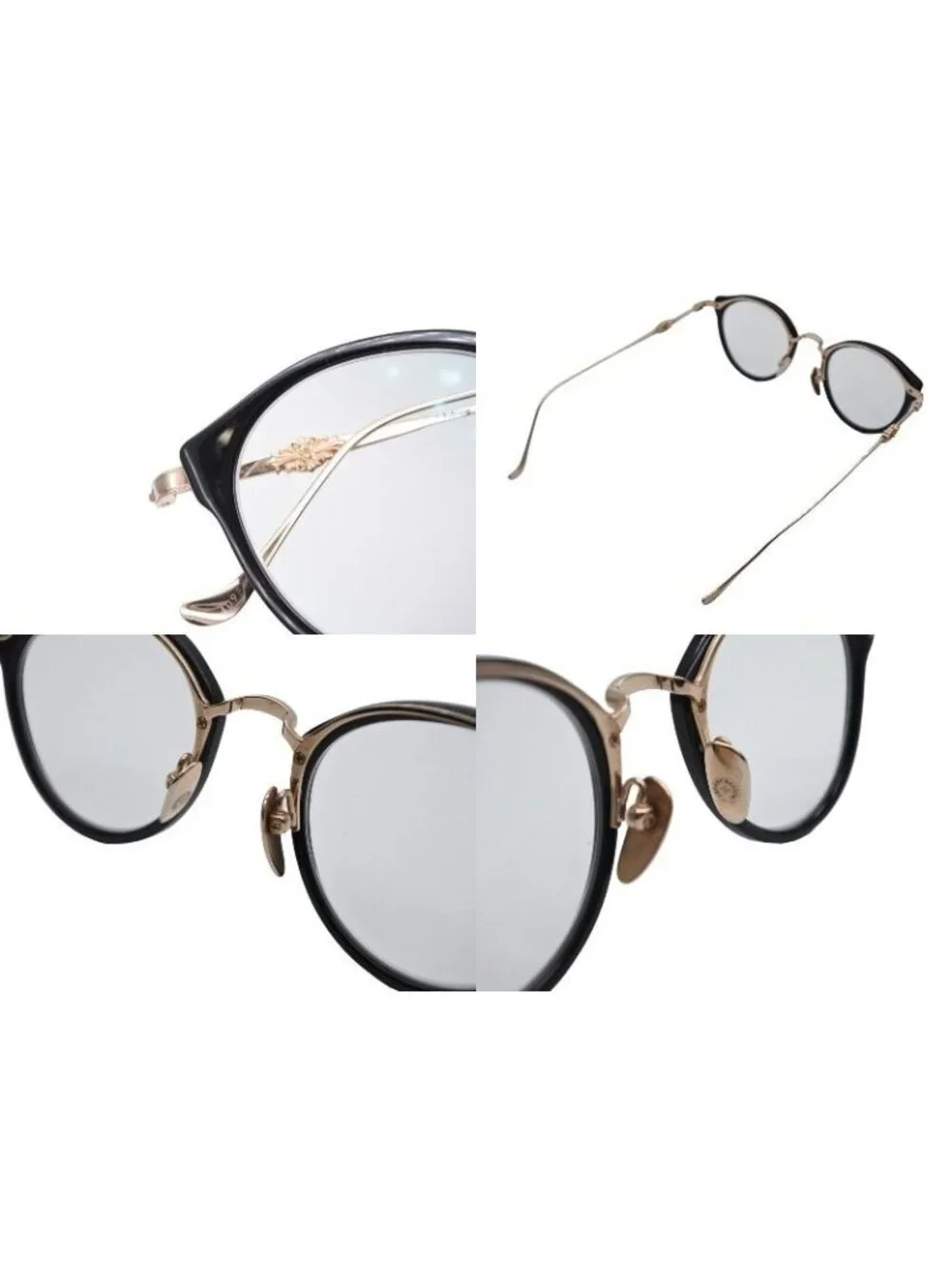 Chrome Hearts Dig Big Sunglasses Eyewear 45 Floral Cross Black Gold